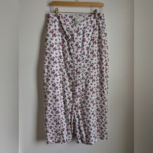 Floral Button-Down Skirt